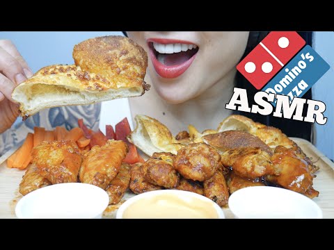 ASMR Domino's *HONEY GARLIC + BBQ + MANGO HABANERO HOT WINGS (EATING SOUNDS) NO TALKING | SAS-ASMR