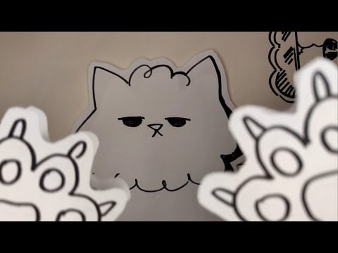 Paper Kitty Scratches Your Face [ASMR: No Talking, Mic Scratching/Brushing]