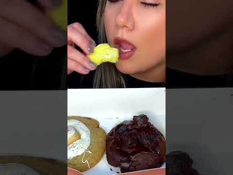 First Time Trying Crumbl Cookies #shorts #asmr