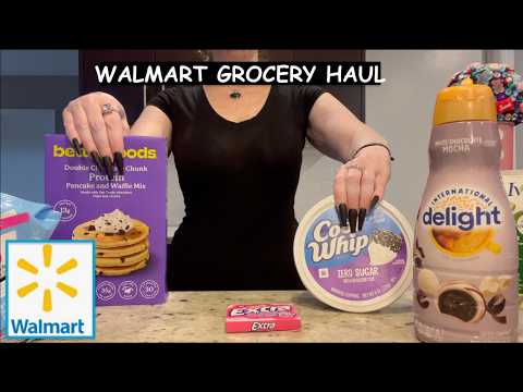 ASMR Gum Chewing Walmart Grocery Haul | Whispered
