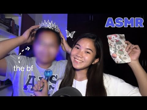 My Boyfriend Tries ASMR for the FIRST TIME 😗🎙️ | Fast Triggers and Whispers | [slightly serious lol]
