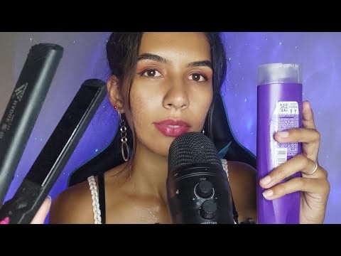 ASMR LAVANDO SEU CABELO E FAZENDO CHAPINHA ATÉ VOCÊ DORMIR 💤