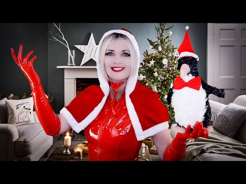 ASMR Merry Christmas Tingles  - Crackling Fire, Latex Gloves, PVC Bodysuit, Scrunching, Crinkles