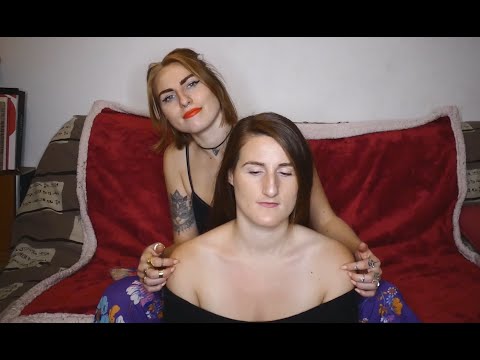 [ASMR] Tracing & Massage for my Sister (Scalp, Face, Shoulders, Chest) ⁓ Feathers ⁓ Relaxing Music