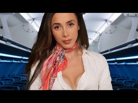 ASMR FLIGHT ATTENDANT RP | Soft Spoken, Tapping, Crinkle Sounds...