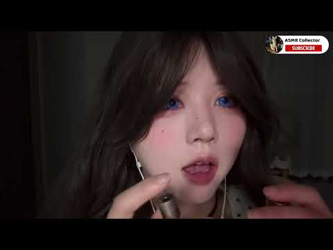ASMR🎧｜Touch your cheek with the microphone｜Mouth sounds