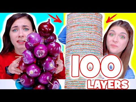 ASMR 100 Layers Food Challenge | Mukbang By LiLiBu