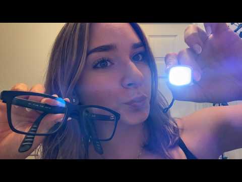 ASMR eye test and fitting you for glasses