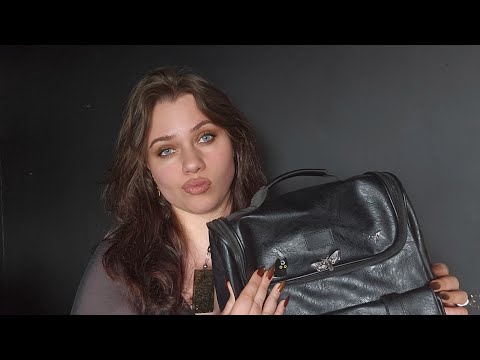 ASMR What's In My Backpack? - Dark Aesthetic (Soft Spoken+Whisper mix)