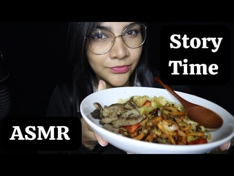 Asmr comiendo mi almuerzo mientras te cuento un story time 