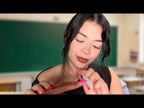 ASMR $5 manicures in class! (4 clients) 💅🏻💰