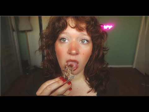 ASMR Eating edible Crystals (no talking, crunchy eating sounds, intense mouth sounds)