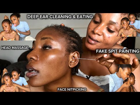 ASMR Deep Ear Cleaning* Ear Flossing, PimplePopping, Head Scratching & Ear Eating nitpicking