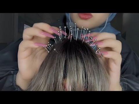 asmr wig on mic 💆🏻‍♀️ Pins Plucking, Scalp Check, Scratching, Massage, Hair Play