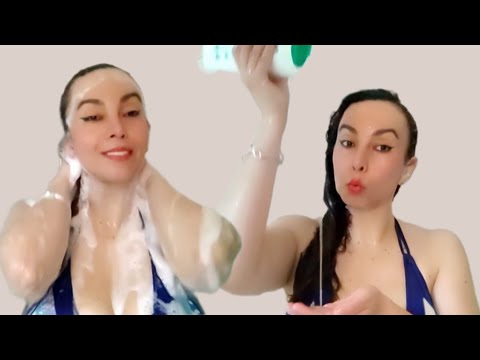ASMR HAIR WASH - SHAMPOO - SHOWER ROUTINE - FOAM