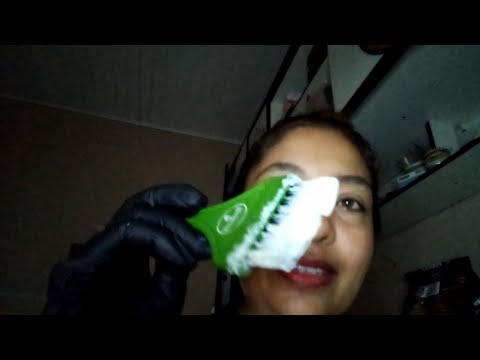 ASMR Tratamento reconstrutor de cabelo (luvas, escovação, cremes, enxague, pincel)💆‍♀️✨