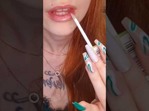 Lipgloss application asmr 💋 #asmrvideo #nails #satisfying #tapping #relaxing #lipgloss #mouthsounds