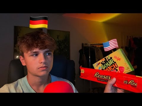 German Tries American Candy | ASMR