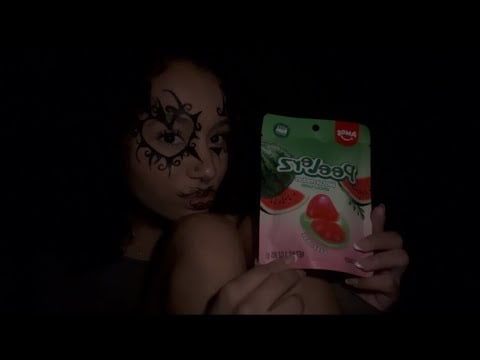 asmr eating candy (mouth sounds, camera tapping, and hand sounds) 