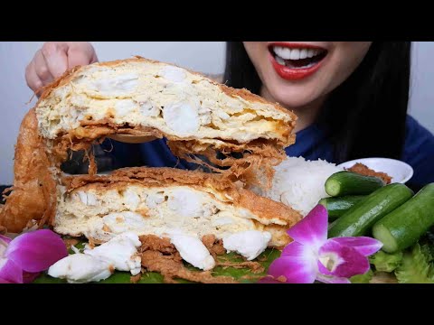 CRAB FRIED EGG (ASMR EATING SOUNDS) LIGHT WHISPERS | SAS-ASMR