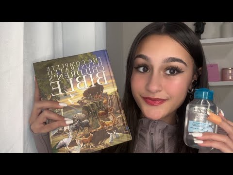 ASMR| Your nice sister takes your makeup off and reads you the Bible.. 💕