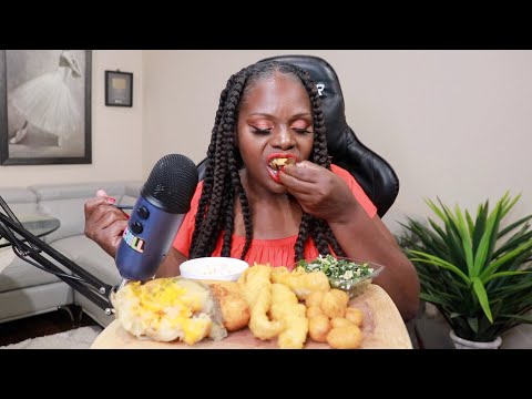 LOBSTER BITES LOADED POTATO ASMR EATING SOUNDS