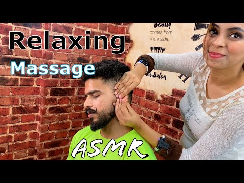 ASMR Head Massage | Face Massage | Back Massage By Female Barber Samaira