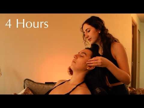 4 HOUR ASMR Back Scratch Massage Hair, Scalp & Head Tingles, Face Touching, Loop ✨No Talking