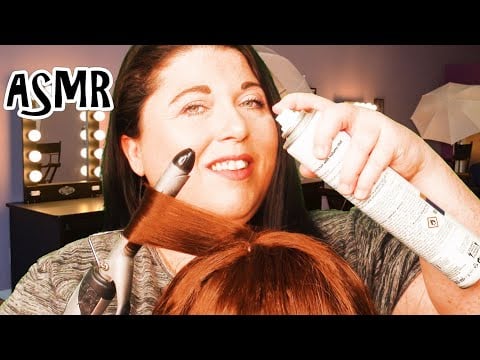 REALISTIC ASMR Hair Styling Roleplay (Real Hair, Curling Hair, Hair Spray, Hair Brushing, Hair Play)
