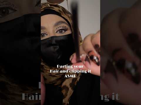 ASMR - parting your hair and clipping #asmrhairplay #asmrhaircut #asmrshorts