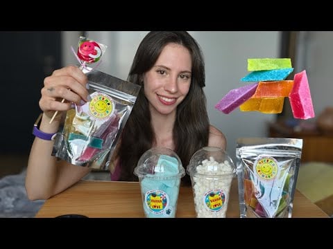 ASMR Edible Crystal Candy, Marshmallows, Sweets🍭 | Crunchy Sounds (Mukbang)