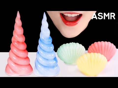 GIANT UNICORN HORN WAX CANDY ASMR WAX CANDY MUKBANG ASMR