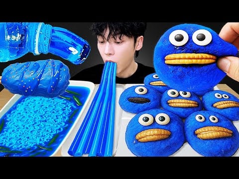 ASMR MUKBANG | 직접 만든 갤럭시 꿀젤리 블루 디저트 아이스크림 먹방 & 레시피 DESSERT GALAXY HONEY JELLY CANDY