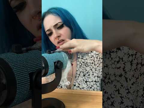 cat hair everywhere 🐈‍⬛ #asmr #shorts #crinkles #asmrcrinkles