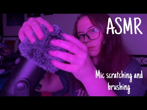 Fluffy mic cover scratches and brushing • ASMR