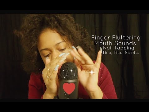 ASMR Mouth Sounds & Finger Fluttering | Tongue Clicking | (TingleOverload)