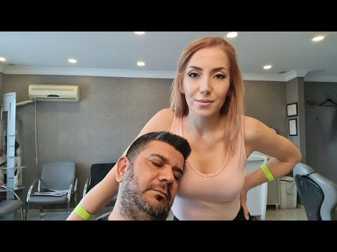 💈BEST ASMR FOR SLEEP HEAD MASSAGE AND SCRATCHING / TURKISH LADY BARBERS