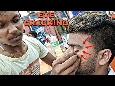 First time eyelid cracking | Very unique head massage with cracking asmr