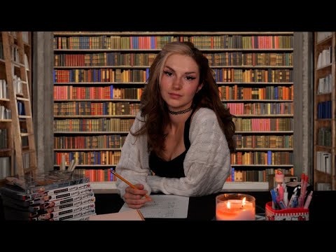 ASMR Girl at the Library | Book Recommendations, Inaudible Whispers, Gum Chewing & More