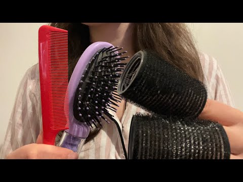 ASMR curling your hair with Velcro rollers before bed😴lofi, no talking & no tapping 