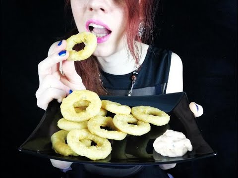 ASMR | CRUNCHY SQUID RINGS | FRIED CALAMARI (No Talking) | Eating Sounds