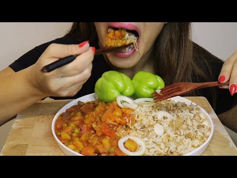 ASMR BAZELLA AND VERMICELLI RICE / PEPPERS / no talking / CREMA ASMR #asmr #bazella #mukbang #food