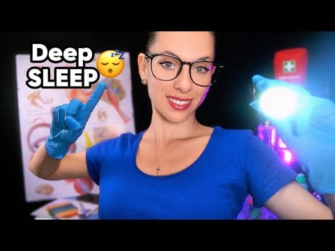 ASMR DEEP SLEEP Cranial Nerve Exam & Deep Ear Cleaning 👩‍⚕️ Whispered ASMR for Deep Sleep 💤