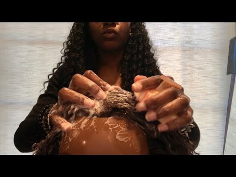 ASMR Natural Hair Care 💆🏽‍♀️ Shampoo & Trim Roleplay (soft speaking + bracelet sounds)
