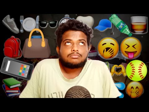 ASMR Emoji Challenge 😆😤📱👜🥎📘