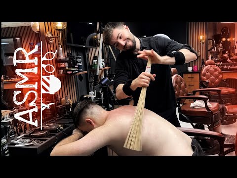 ASMR Powerful Back Massage in Barber Chair | Tools, Energy & Deep Relaxation