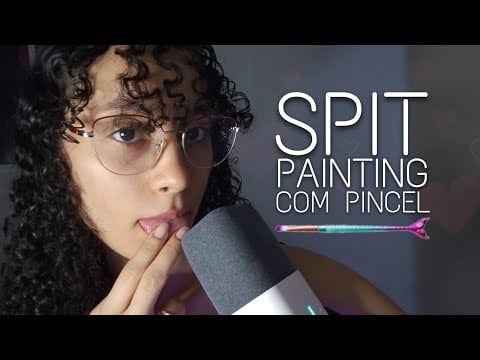 ASMR • Spit Painting Com Pincel Bem Molhadinho Na Sua Cara 🫵🏻