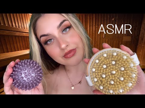 ASMR ♡ Hot SAUNA für dich Massage, Feuergeräusche, Personal Attention, Oil Sounds, SPA Roleplay 🍯