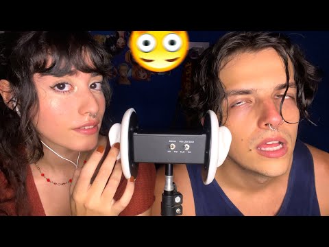 ASMR em DOSE DUPLA de ORELHA a ORELHA 😳