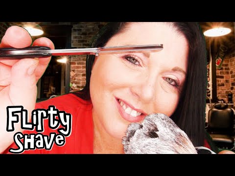 ASMR Relaxing Men's Shave 💈 Flirty Barber Shop Roleplay (Scissors, Shaving Cream, Straight Razor)